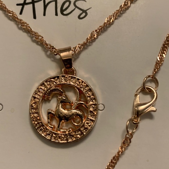 Aries Pendant on 19” Chain in Rose Gold Color - Picture 2 of 2
